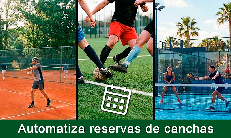 sistema de reservas de canchas deportivas tenis pádel fútbol online